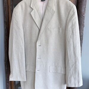 Men's Cream Linen Blazer Sport Coat